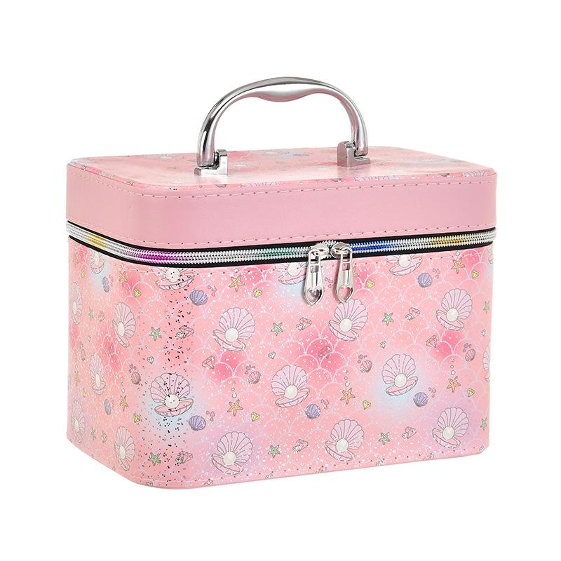Large Capacity High-End Cosmetic Bag with Mirror - Multifunctional Three-Piece Home Storage Set