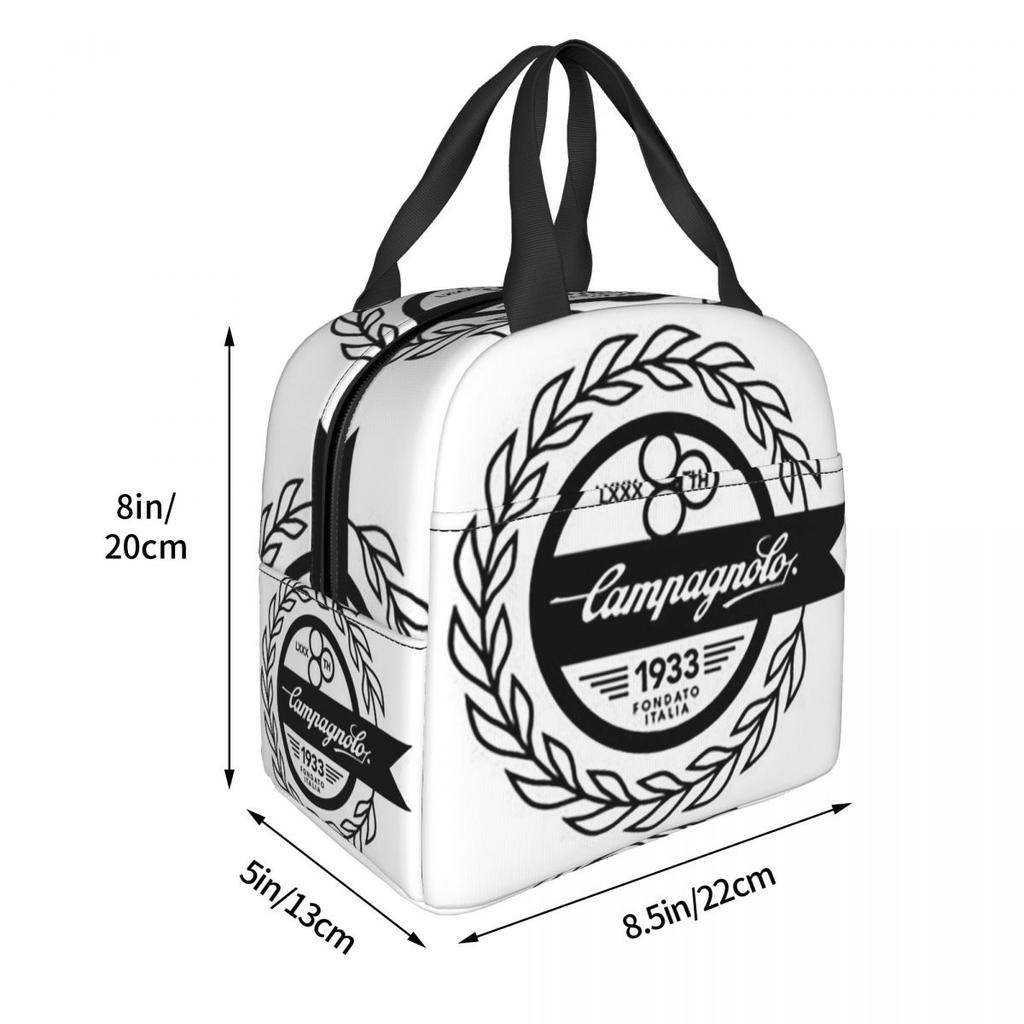 Campagnolo Vintage Italian Cycling Tour Insulated Lunch Bag for Women Children Portable Food Boxes Thermal Lunch Box Tote