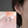 925 Sterling Silver Asymmetric Hoop Earrings for Women Girls Gold Silver Color Party Jewelry Gifts