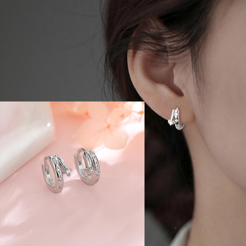 925 Sterling Silver Asymmetric Hoop Earrings for Women Girls Gold Silver Color Party Jewelry Gifts