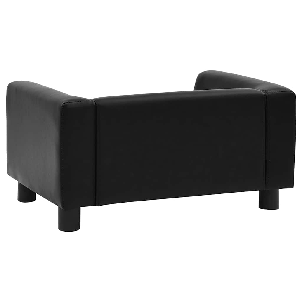 Pet Sofa Black 60 X 43 X 30 Cm Plush and Faux Leather