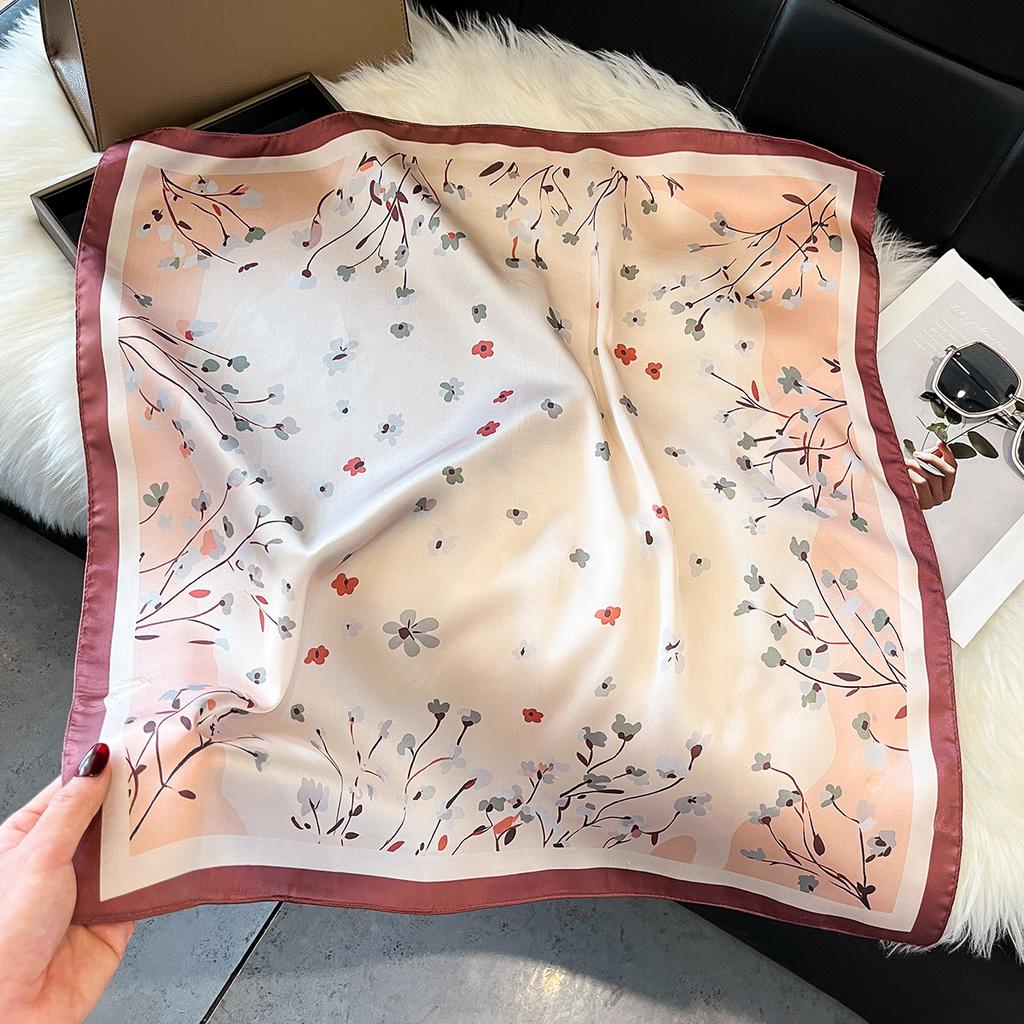 New Spring Summer Women Scarf Silk Print Satin Scarves Shawl Headband Hijab Bandana Wrap Bufanda Fashion 70*70Cm