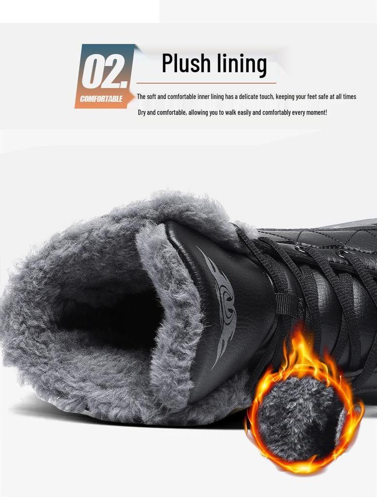 Plus Size Tactical Winter Boots: Warm, Velvet-Lined, Thick Snow Martin Boots for Men