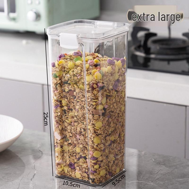 Sealed Transparent Kitchen Jar for Dry Goods, Snacks, Grains, Cereals & Nuts - Moisture-proof & Dust-proof Storage