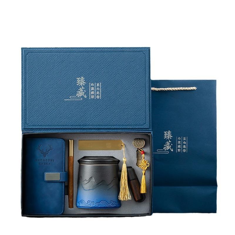 Ceramic office cup company annual meeting activities to send customers anniversary creative practical high-end business gifts