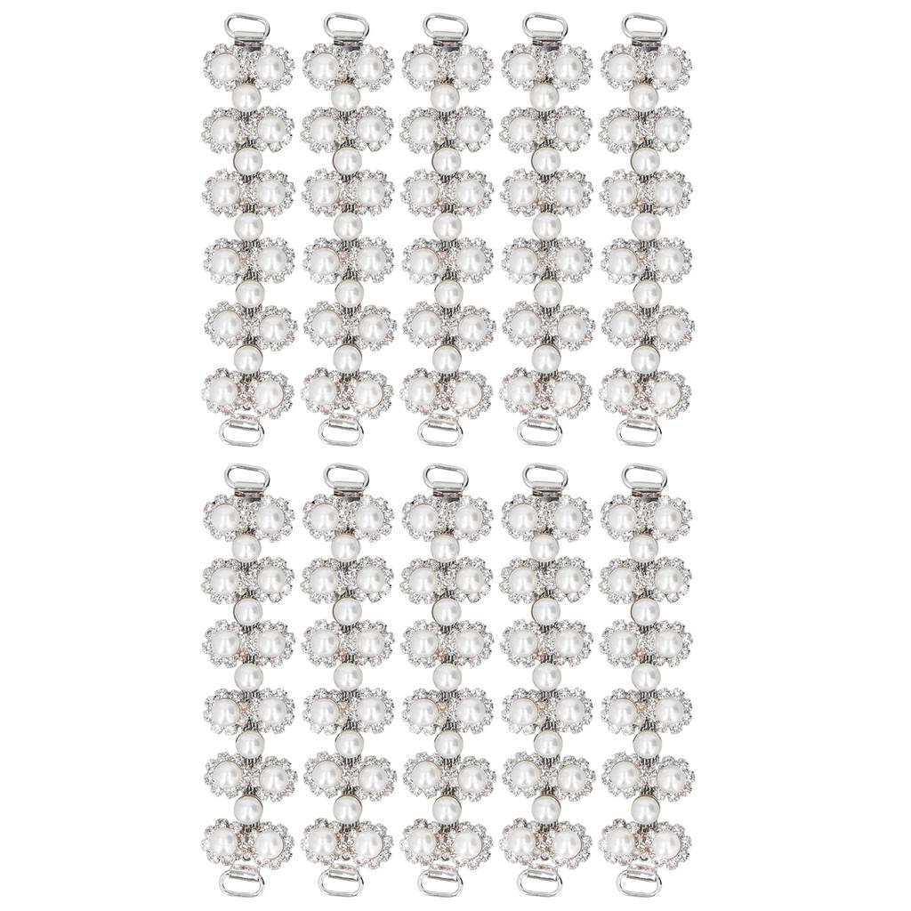 10pcs Pearl Bag Chain Polishing Process Exquisite Pearl Chain Strap with Metal Clasp for Phone Case