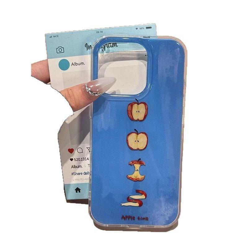Einzelschicht-Peeling zum Apfelessen für Apple für Apple 16 Promax Handyhülle Neu für IPhone 15 Kreativ 14 Cartoon