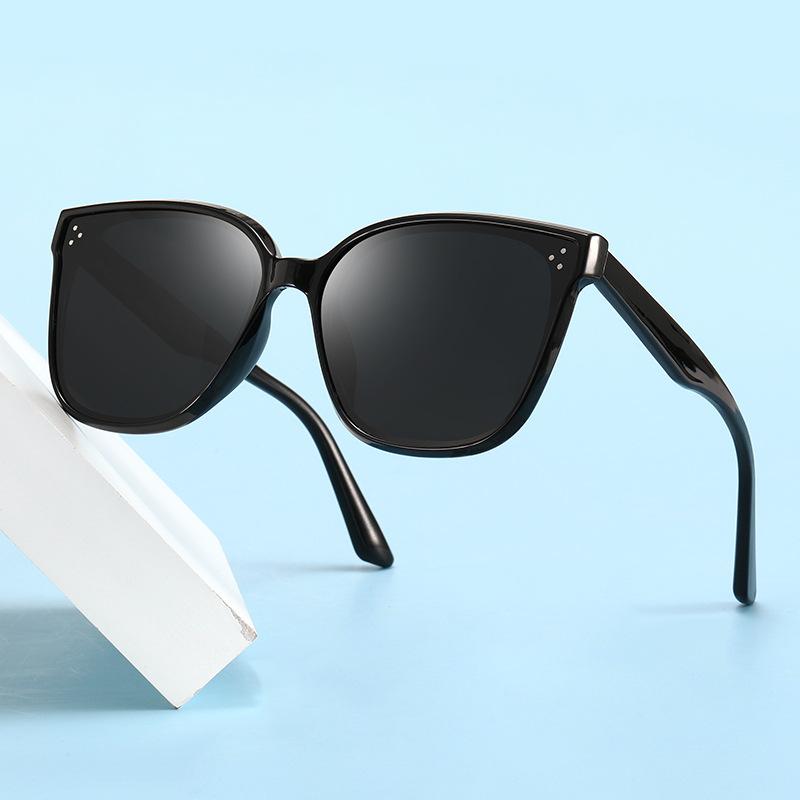 Pin Gm Sunglasses For Women'S Street Photography, Large Frame, Round Face, Thin Polarized Sunglasses, Uv-Proof Glasses