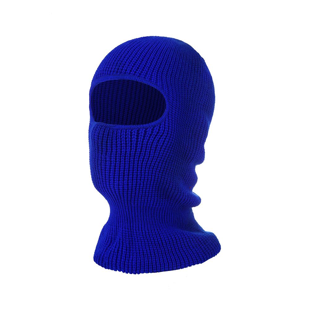 Winter One Hole Ski Hat Outdoor Windproof Over Knit Hat Acrylic Balaclava Ski Mask For Men Women синий