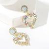 Purple Zirconia Love Earrings Female Senior Sense Earrings Exaggerated Atmosphere Earrings Crystal Earrings Trendy Earrings 2026 Everyday Jewelry