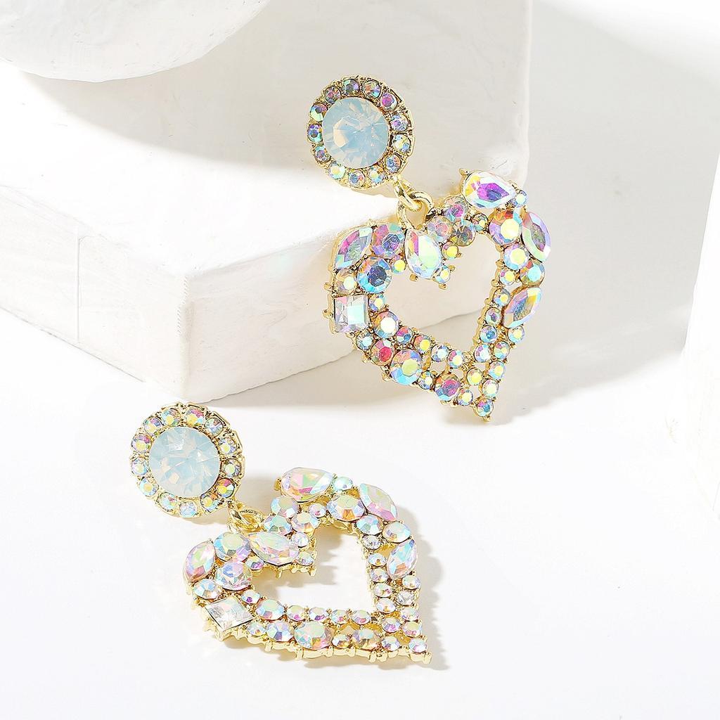 Purple Zirconia Love Earrings Female Senior Sense Earrings Exaggerated Atmosphere Earrings Crystal Earrings Trendy Earrings 2026 Everyday Jewelry