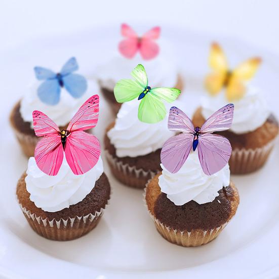 72 ks jedlých motýlů, dekorace na dort, oplatkové papírové motýly na dorty, muffiny, dezerty, narozeninové, svatební, večírkové potřeby