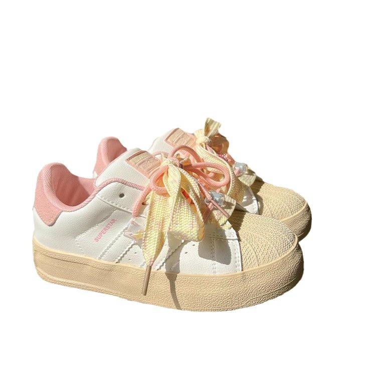 Leather white shoes children's 2025 spring and summer new popular ins trendy versatile niche board shoes niche design sense