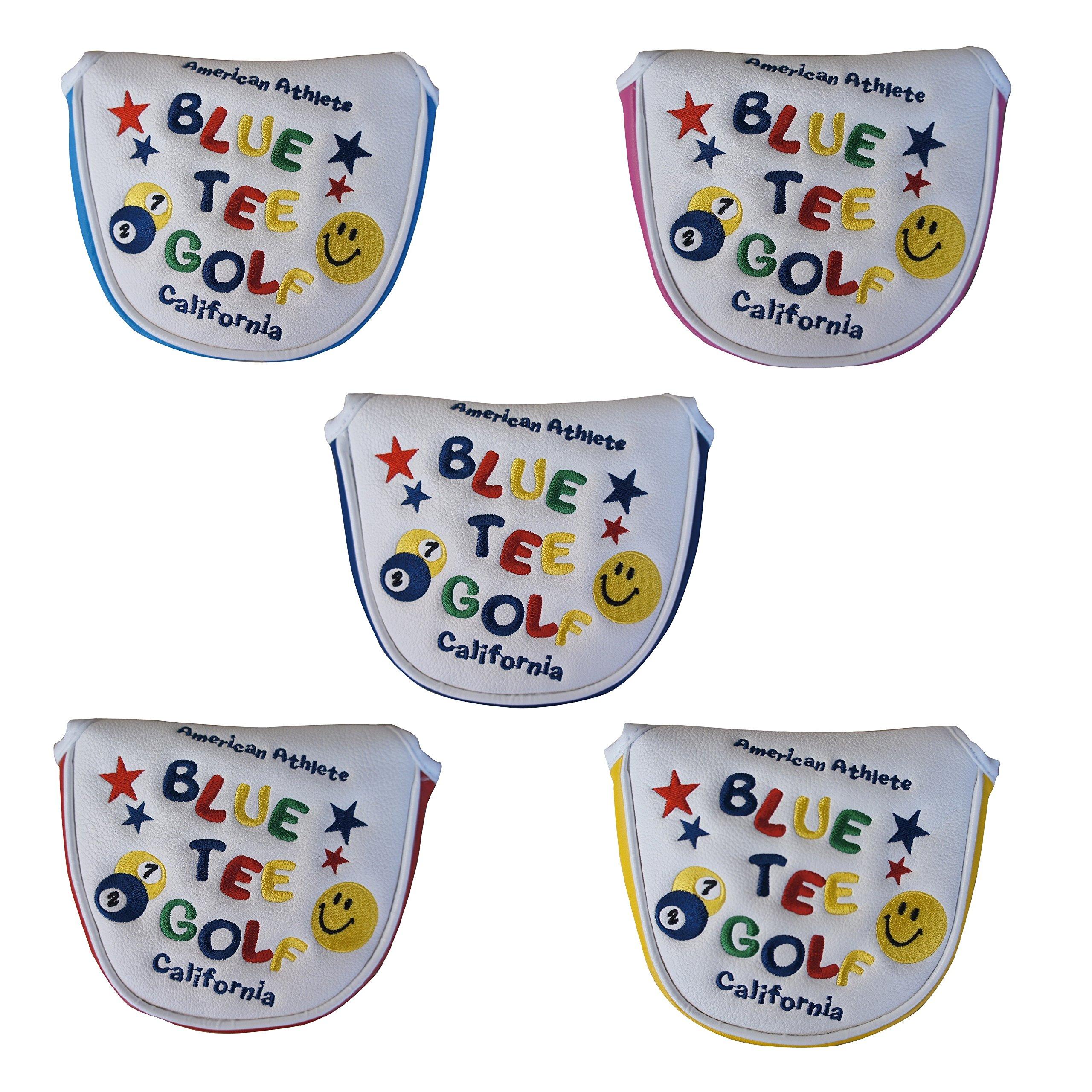 

BLUE TEE GOLF California Mallet Putter Cover, SMAILE & PINBALL (Navy/White)