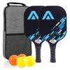 Pickleball Paddle Set With Fiberglass Rackets 4 Balls Shoulder Carry Bag Outdoor Court Training