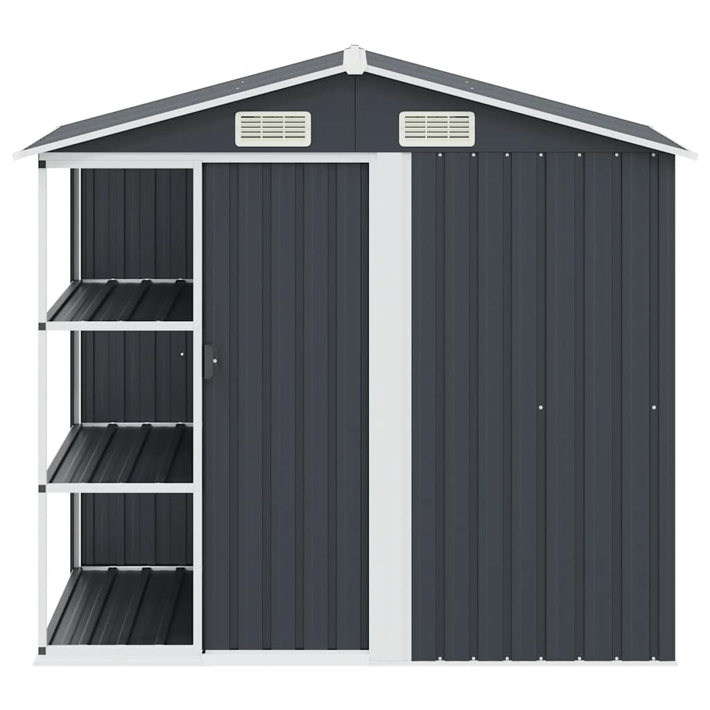 vidaXL Gartenhaus mit Regal Anthrazit 205x130x183 cm Eisen