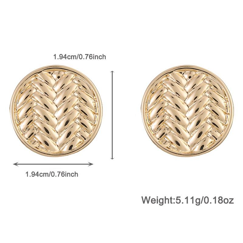 Pinkdudu Simple Metal Gold Round Drop Earrings Geometric Stud Earrings Jewelry Gift PD1995