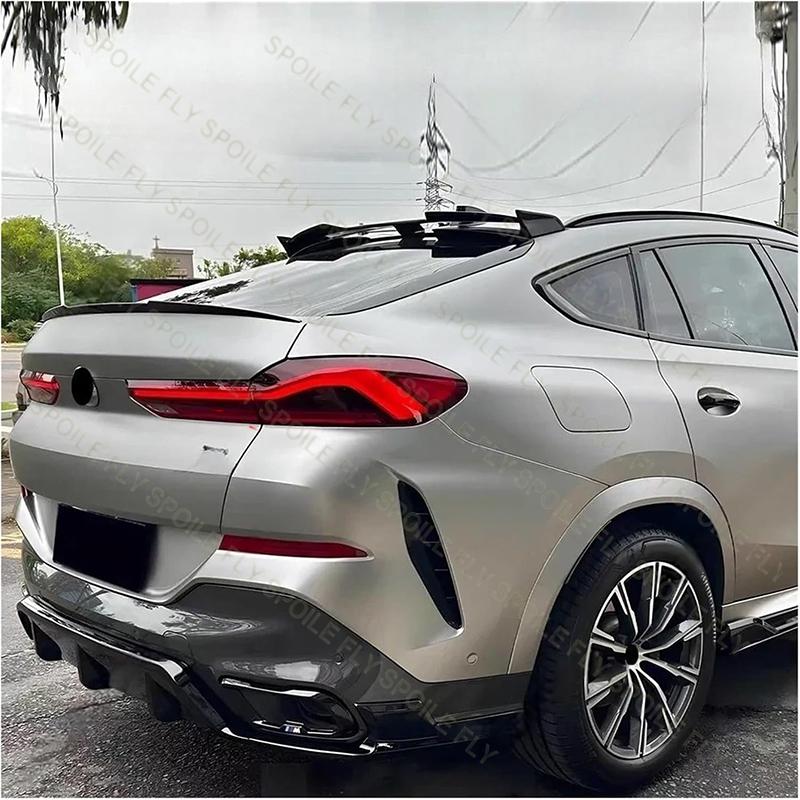 For BMW X6 X6M G06 F96 2020 2025 2025 2025 2025 High Quality ABS Car Rer Wing Spoiler Roof Spoiler Glossy Black