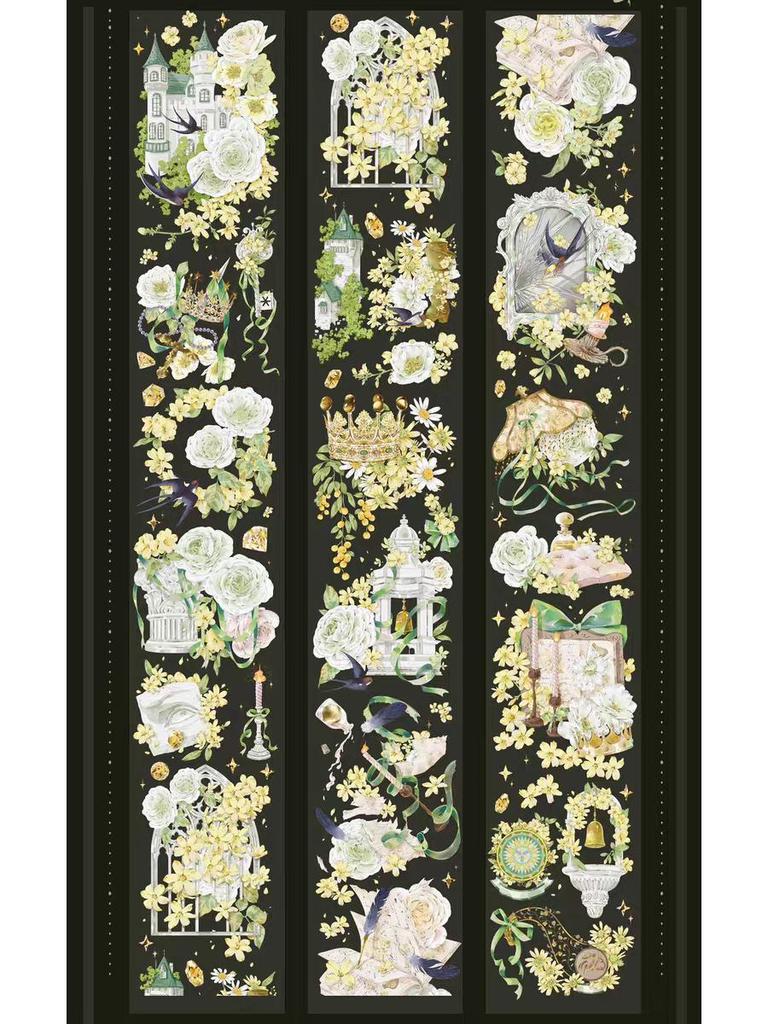 Falling Sunset Tide Washi Tape & Stickers for Journals: Flowing Hemp Ancient Style