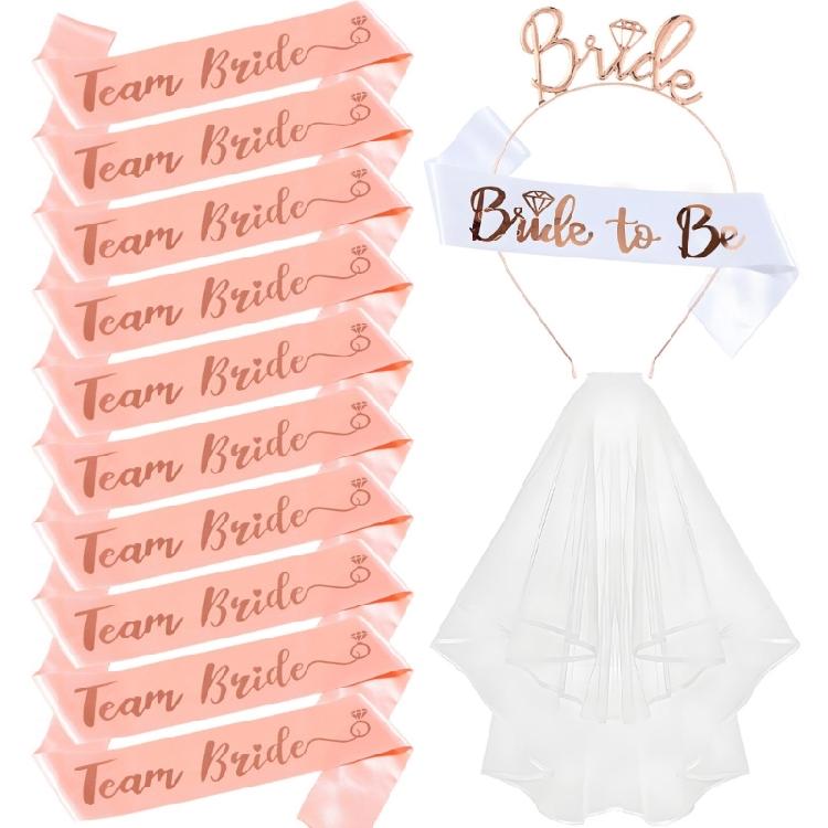 Superior Bride Celebrating Hair Accessories Set For Wedding Bachelorette And Bridal Shower Celebrations