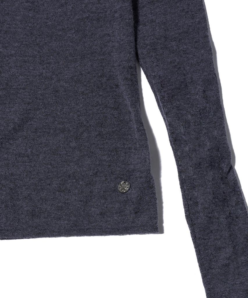 YOUHEE Basic Off Shoulder Knit Charcoal