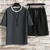 Conjunto de camiseta y pantalones cortos para hombre, camiseta informal transpirable de verano para correr, traje deportivo con estampado Harajuku a la moda para hombre