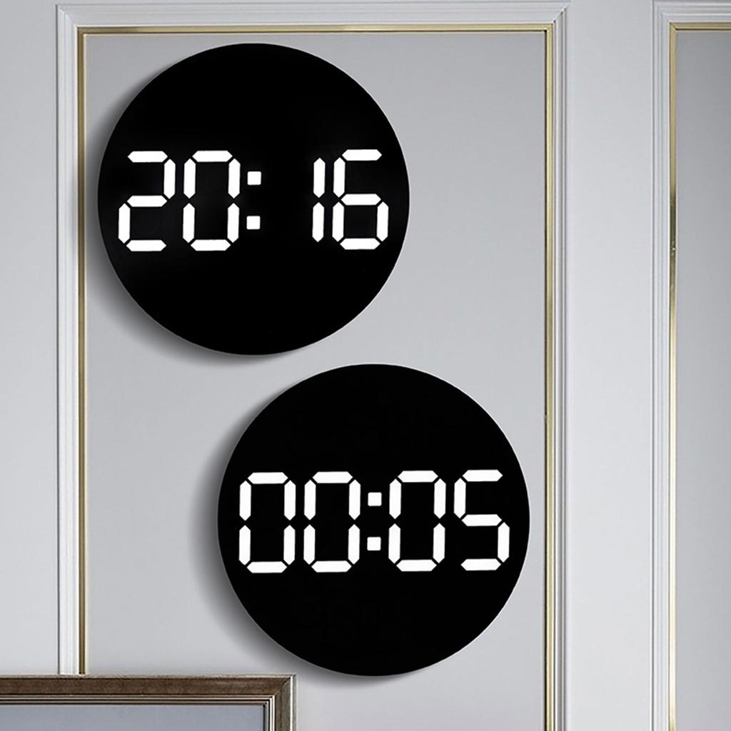 LED Digital Wall Clock Large Display Electronic Alarm Clock Remote Controlled Automatic Backlights Temperature Humidity