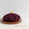 1pc Women French Classic Solid Color Beret Cap,fleece-lined Warmth Leisure Fashion Beanie Hat Suitable for Party Wear Halloween