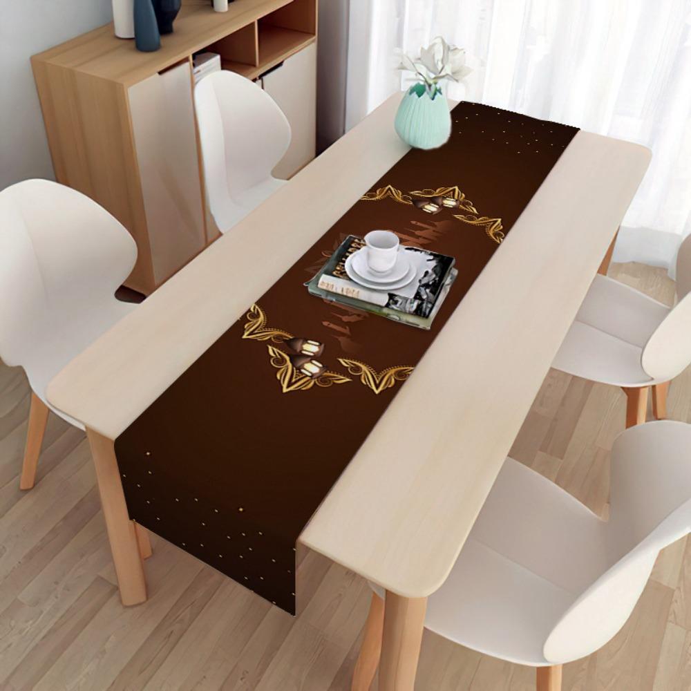 2 Stück Lange Leinen Feiertags Dekorative Tischdecke Staubtuch Platzset
