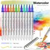 Waterproof Double Tip Art Markers Pen Set for Drawing Sketching Manga Coloring Watercolor Paint Brush Art Stationery Supplies
