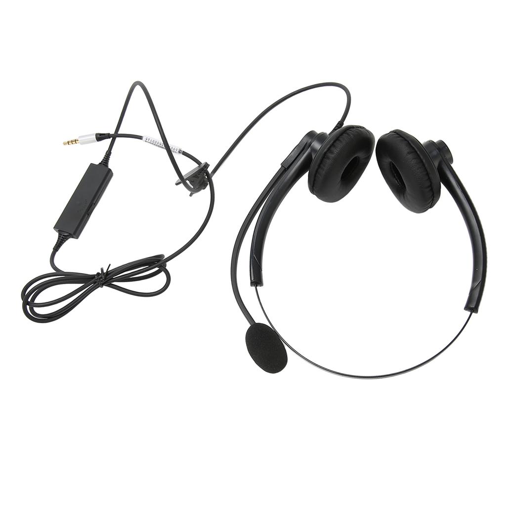 Wired Noise Reduction Binaural Business Headphone with Mic for Call Center Customer Service