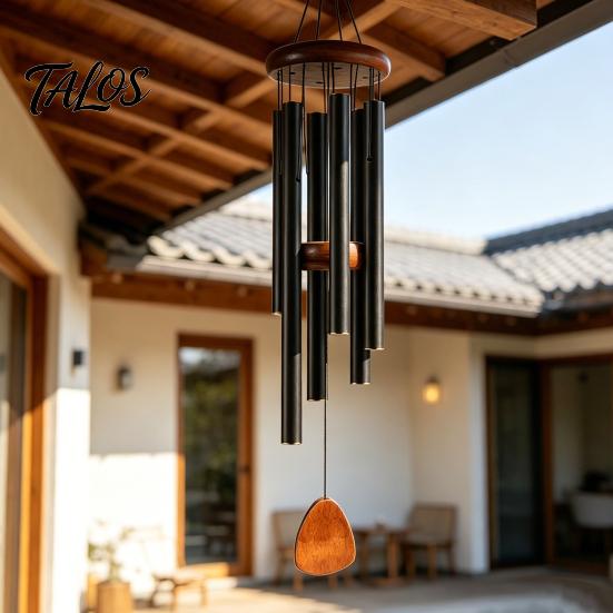 Metal Wind Chime with 6 Aluminum Tubes, Garden Hanging Chimes, Weather Resistant Wind Chimes for Outdoor Garden Patio Decoration