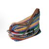 MIU MIU Embroidered Monogram Logo Crochet Leather Handle Shoulder Bag Tote Women's Rainbow Color