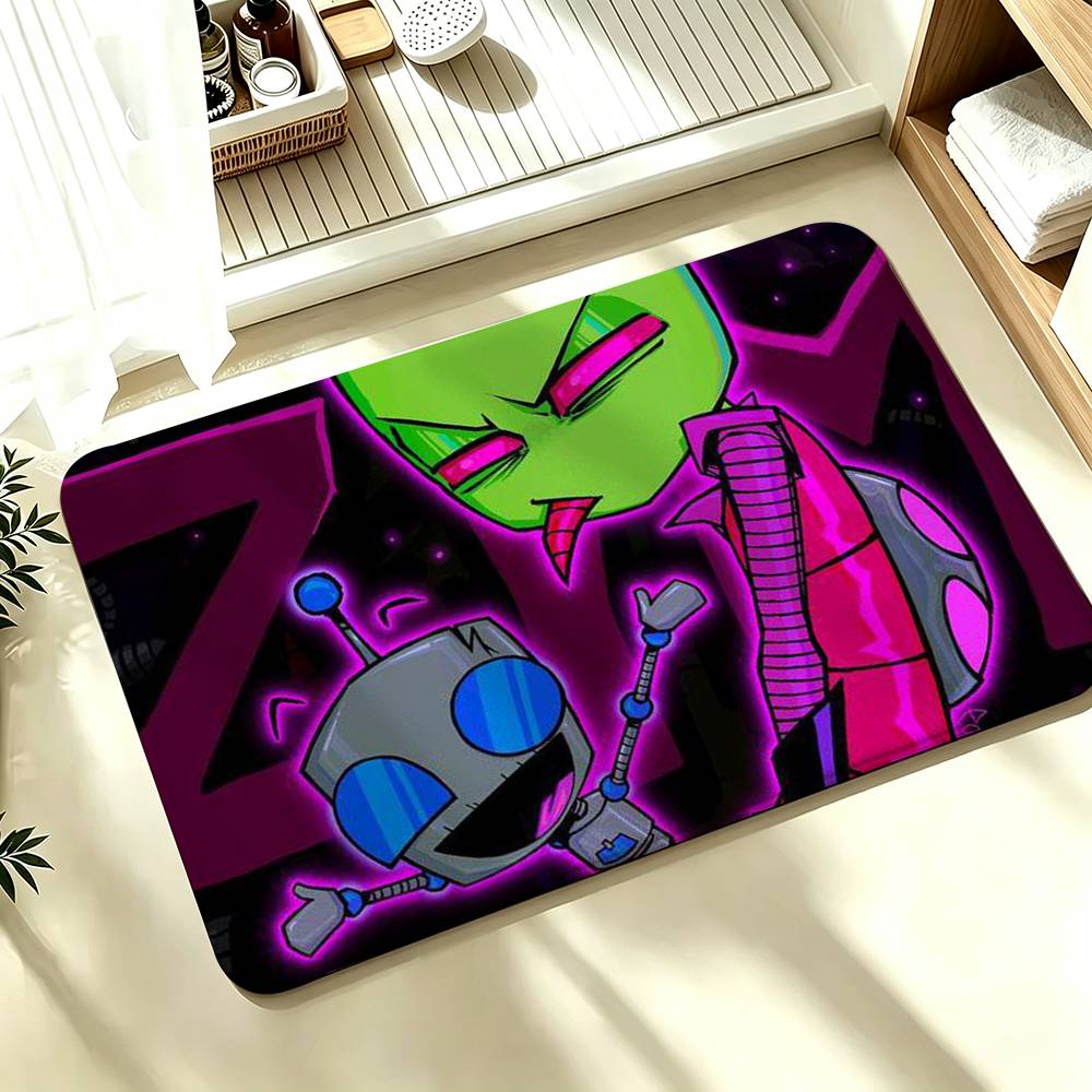 Madness-s Invader Zim Gir-ES Shower Room Absorbent Small Floor Mat Soft Comfortable Decorative Foot Mat