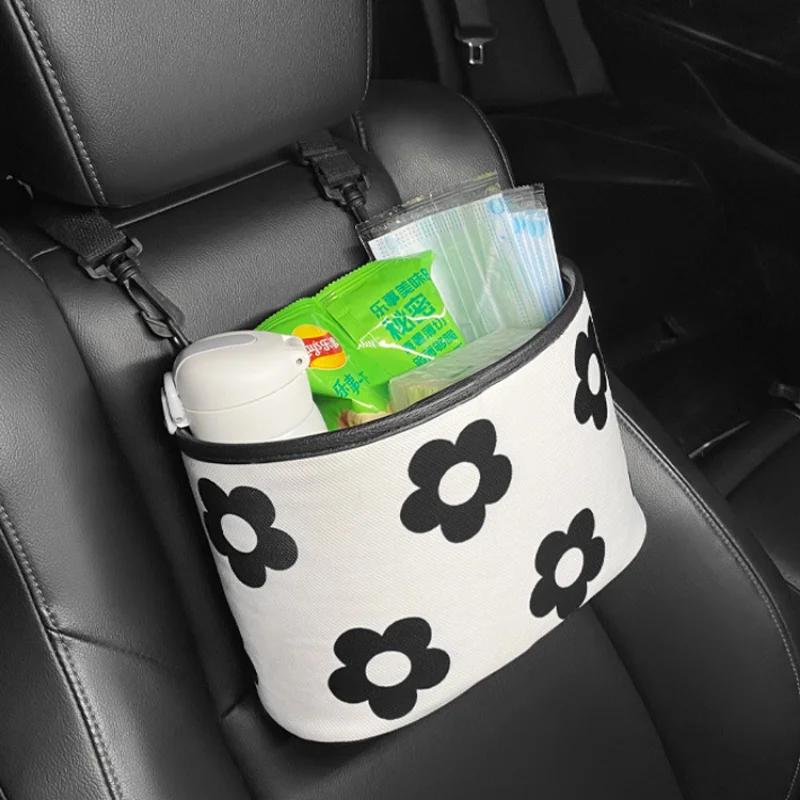 Car Seat Back Storage Bag Creative High-end Car Storage Box Women's Car Rear Seat Storage Finishing Box Car Trash