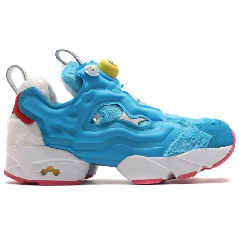 Doraemon x Reebok Instapump Fury Low Top Sneakers Lifestyle Unisex Blu GV7288