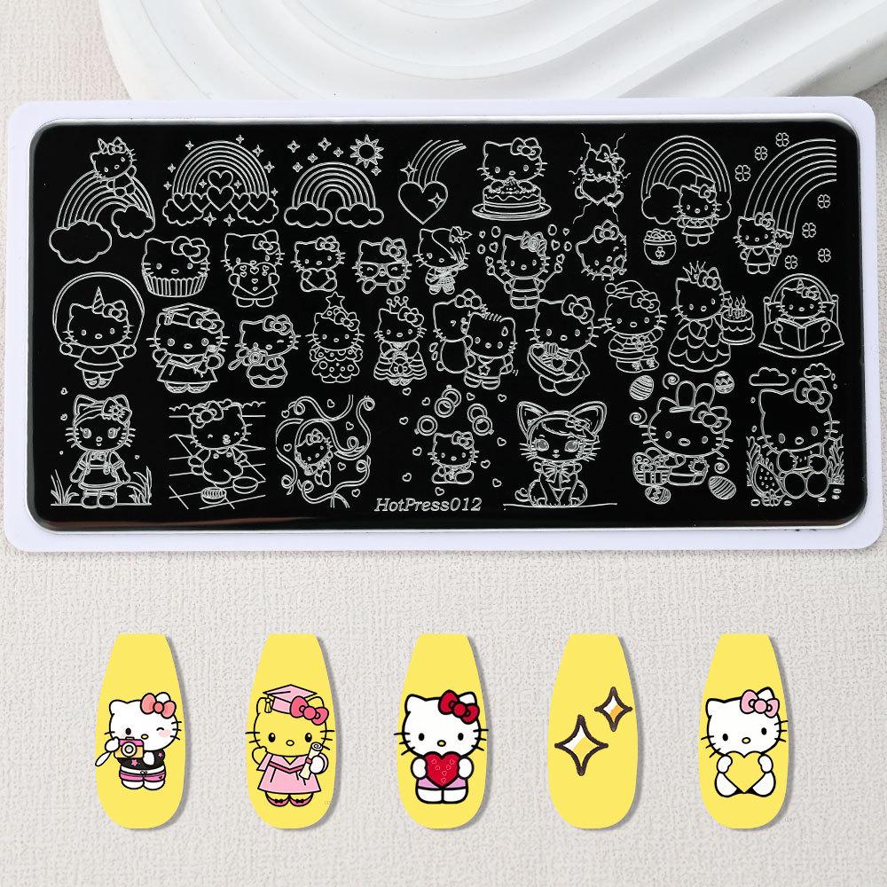 KT Cat & Mickey Mouse Anime Nail Art Stamping Plate for Beginners