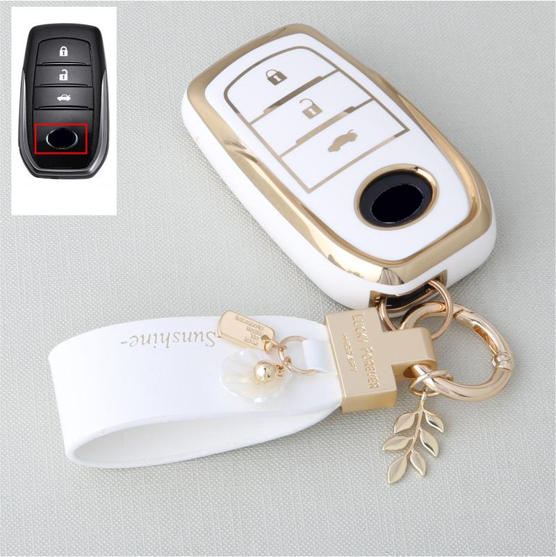 

For Toyota Yaris Cross Hilux Innova Fortuner Camry Land Cruiser 200 300 Prado Crown Tlk 200 2/3 Buttons Tpu Car Key Case Cover
