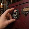 Vintage Oval Photo Frame Decor Halloween Gothic Refrigerator Magnet, Retro Fridge Magnets, Distressed Soft Magnetic Ghost Theme Stickers Dark
