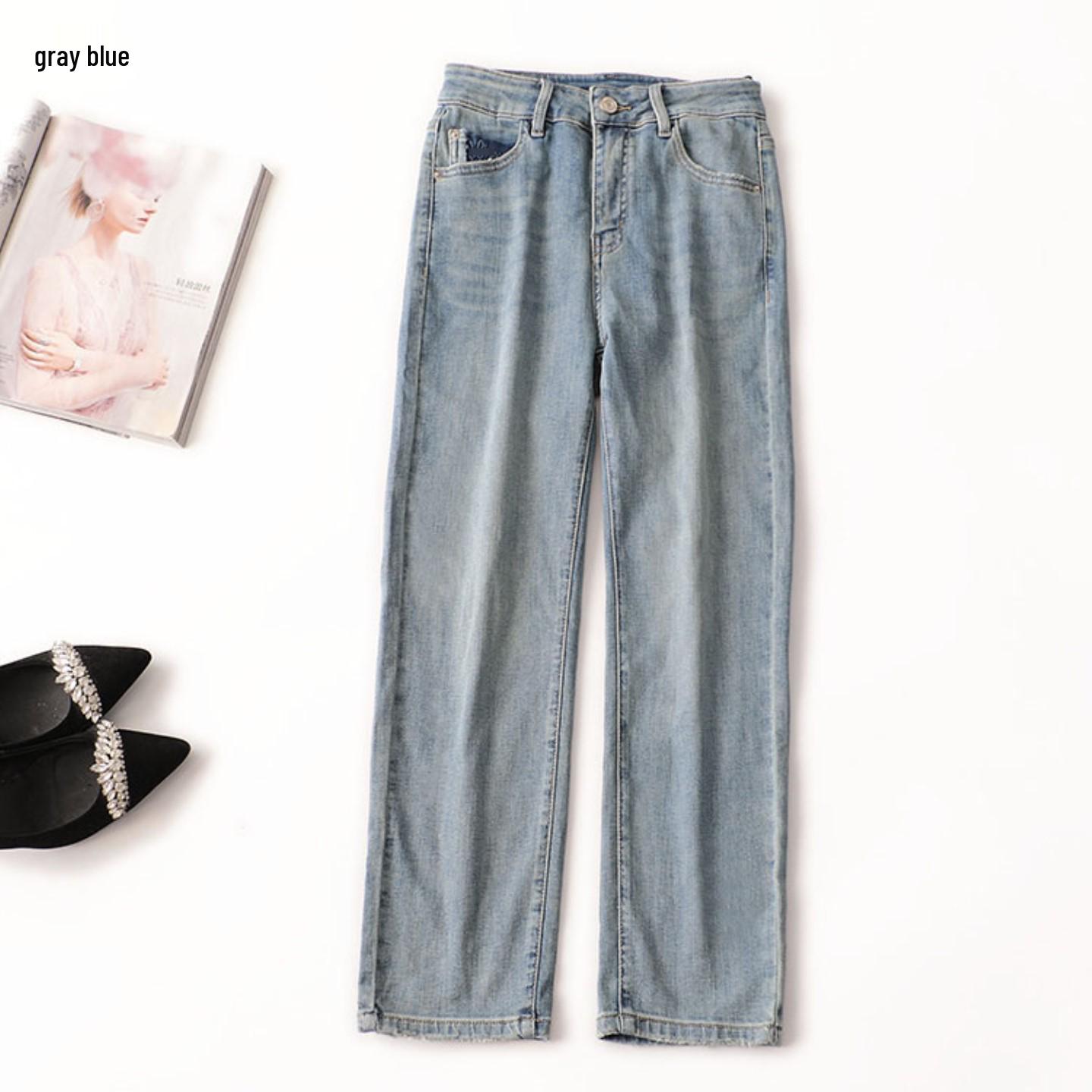 

409624 Autumn Women s Nine-Point Jeans - Shenzhen Mingwei Clearance Quality Large синій/сірий колір