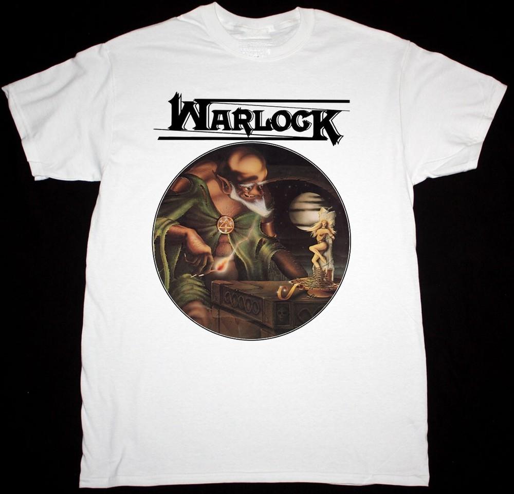 

Vintage Warlock Band Music Tour Cotton White All Size Unisex Classic Shirt TR093 Unisex T-Shirt 5XL різнокольоровий