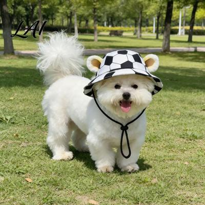 Hund Sonnenschutz Ausrüstung Hut mit Ohrenlöchern Breiter Rand Hut Verstellbar Strapazierfähiger Kordelzug für Kleine Und Mittlere Hunde Outdoor Spaziergang Wanderung Mütze