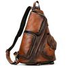 Single Shoulder Bagpack Genuine Leather Chest Bag Outdoor Riding Bag Chest Packs For Biker Men Male Sling Bags Cow Leather