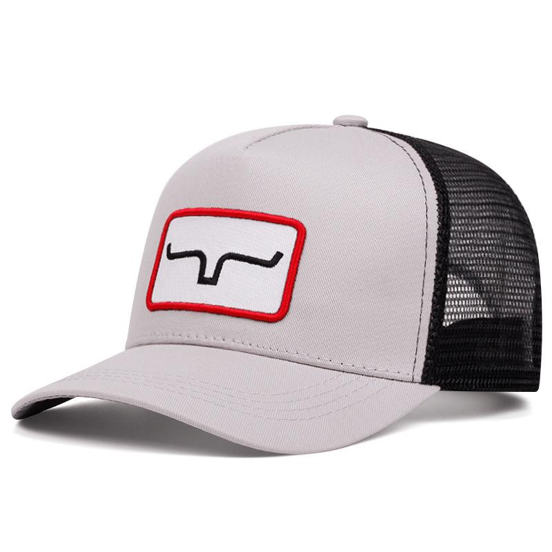 La Casquette en Maille de Forme Cornue Brodée Color-Block Est Une Casquette de Baseball Tendance à la Mode Pour les Loisirs Quotidients et les Sports de Plein Air