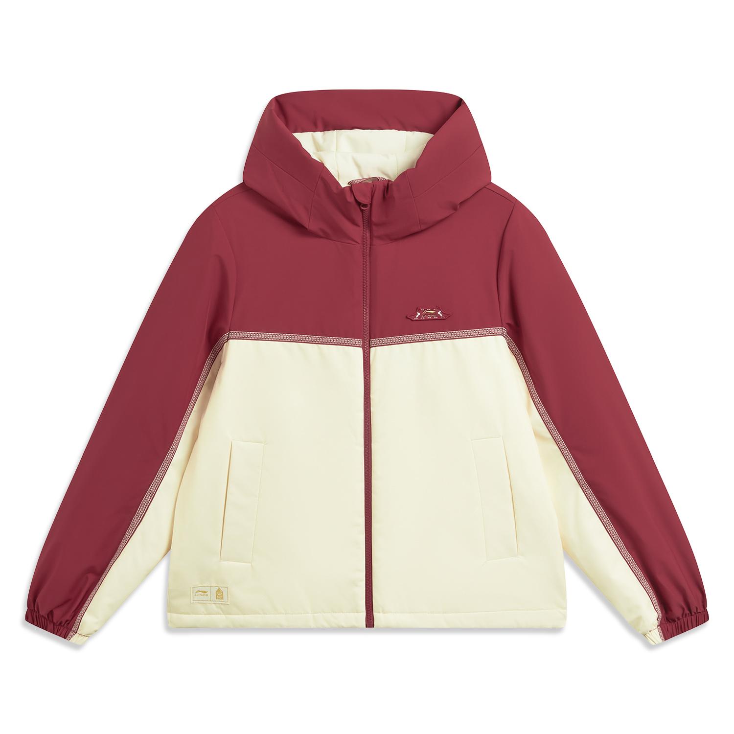

Li-Ning Windproof And Water-Repellent Hooded Color-Block Cotton Jacket Women jackets AJMW084-3 XL