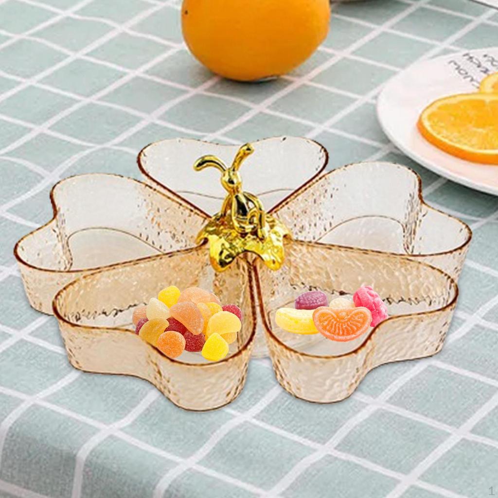 Podzielona taca do serwowania słodyczy i orzechów, przystawki, obrotowy talerz na przekąski, słodkie przekąski