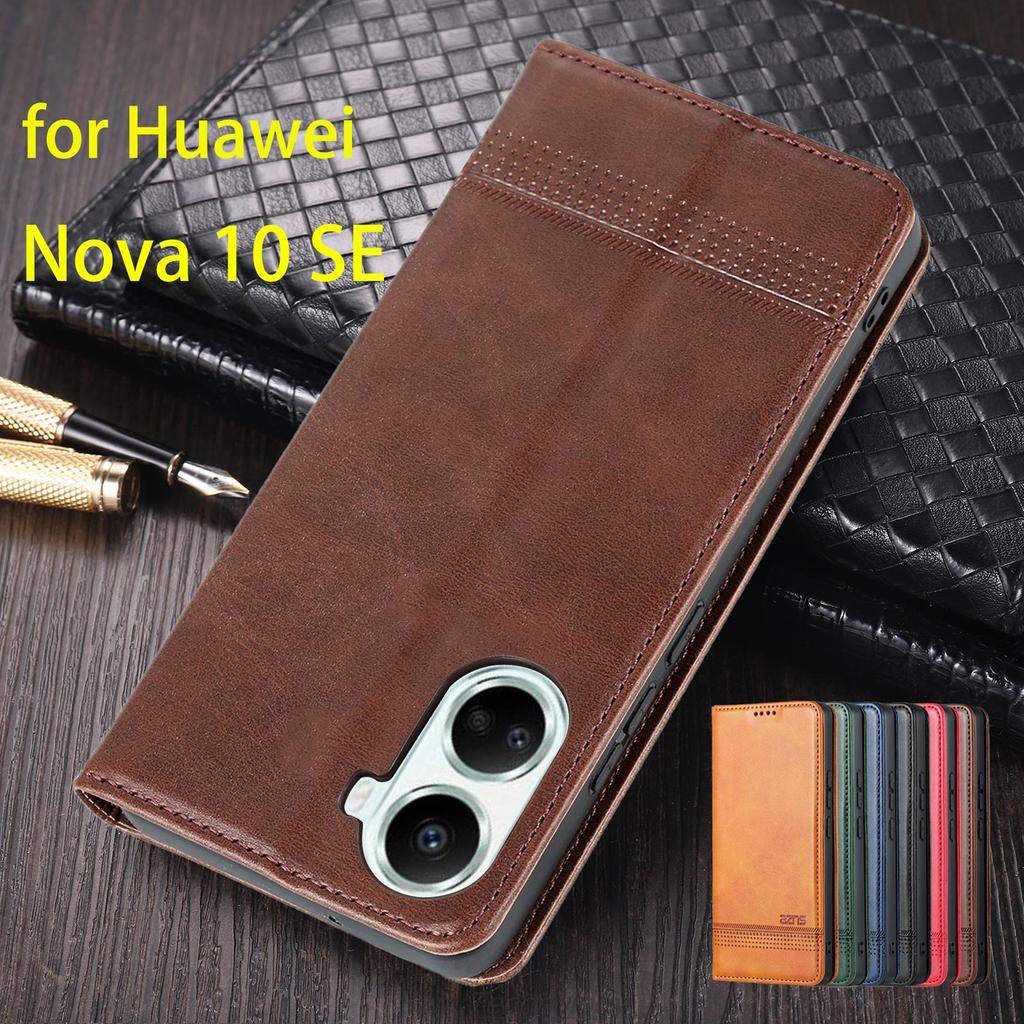 Deluxe Magnetic Adsorption Leather Fitted Case for Huawei Nova 10 SE BNE-LX3 BNE-LX1 Flip Cover Protective Case Fundas Coque