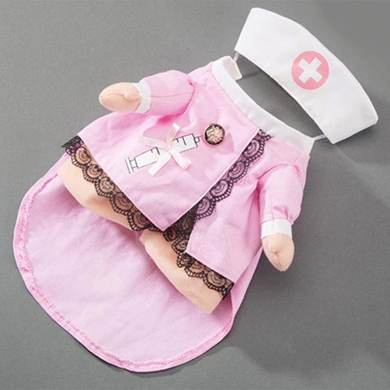 Pet Nurse Costume Nurse Dog Clothes Holiday Apparel for Cats Christmas Halloween Outfits Easy to Wear Lovely Uniform