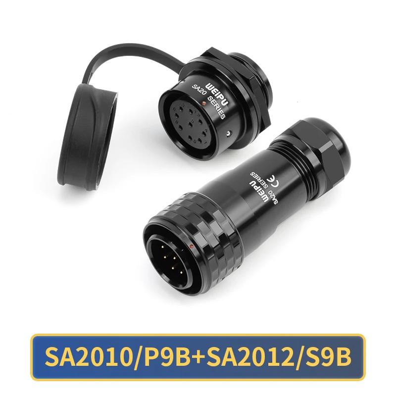 WEIPU Waterproof Power Connector SA20 Series 2-15 Pin Male Plug Female Socket Panel Mount Aviation Connector Electrical Systems