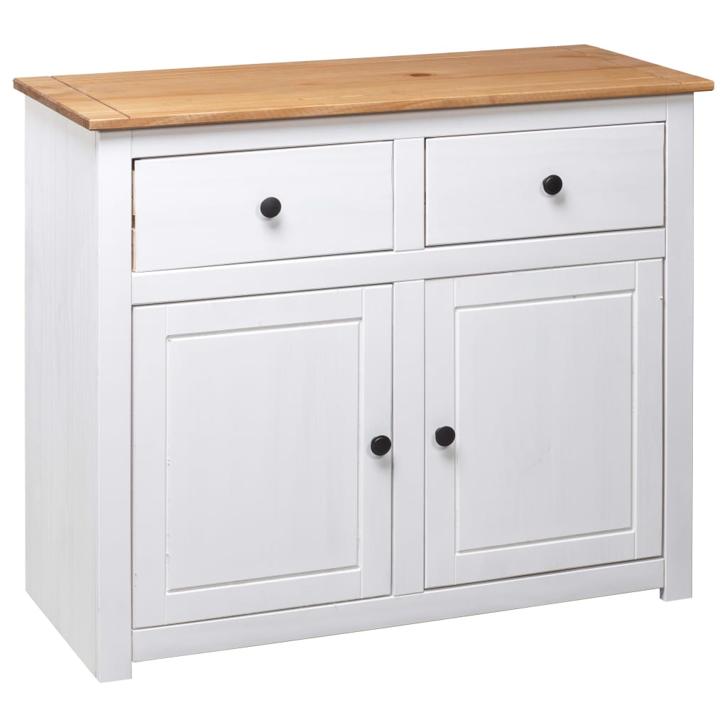 Sideboard White 93 x 40 x 80 cm Pine Wood Panama